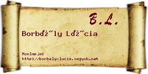 Borbély Lúcia névjegykártya
